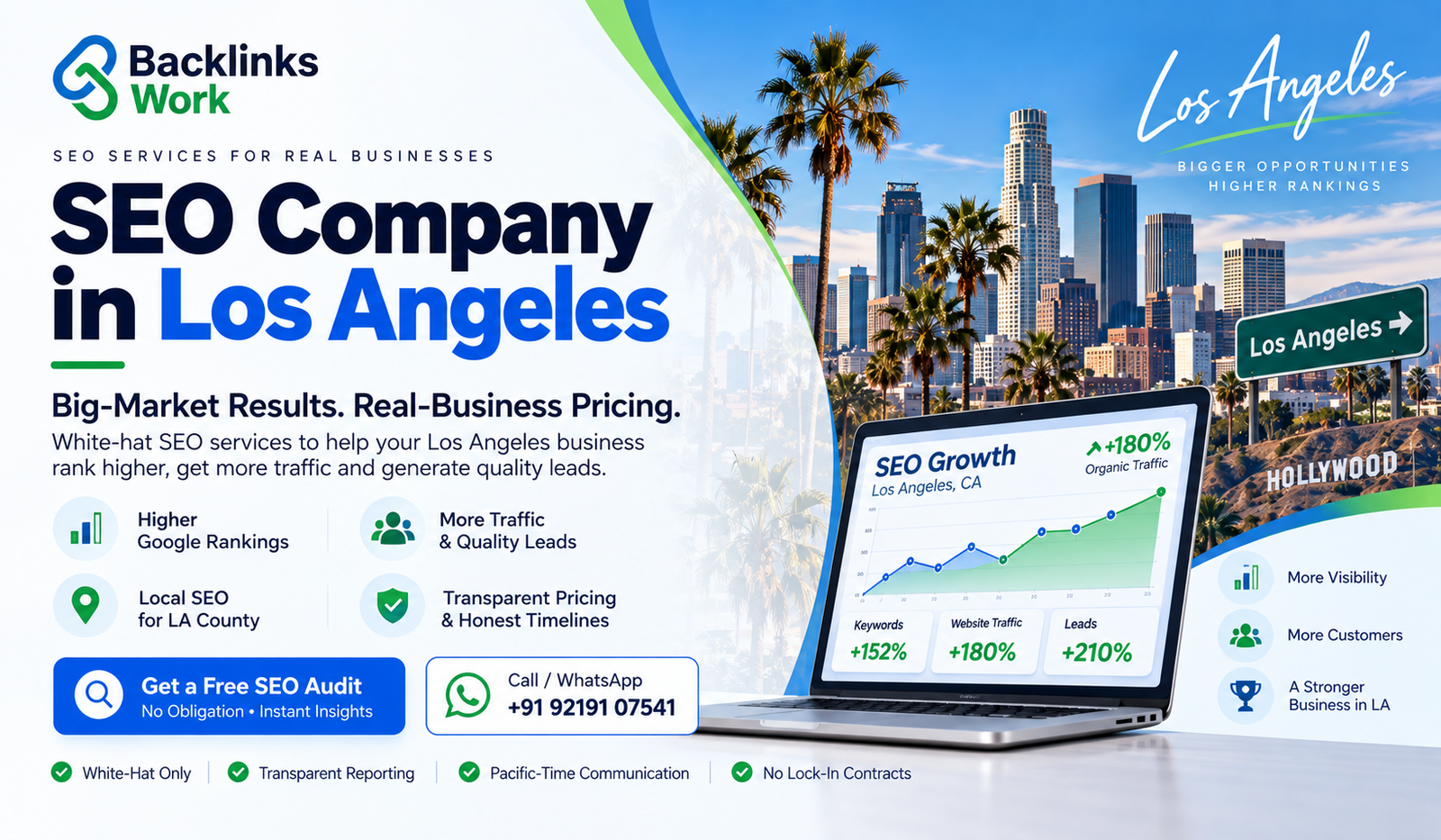 Backlinks Work SEO company in Los Angeles offering white-hat SEO services, local SEO, higher rankings, and quality leads for LA businesses.
