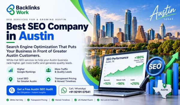 Backlinks Work SEO company in Austin offering white-hat SEO services, local SEO, higher Google rankings, increased traffic, and quality leads for Greater Austin businesses.
